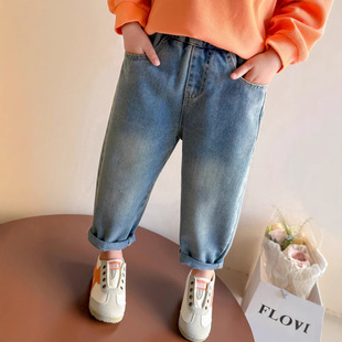 Girls' Jeans Spring Casual Carrot Pants 2025 New Stylish Fashionable Baby Girl Spring and Autumn Trendy Pants