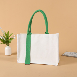 in stock solid color linen bag shopping mall clothing shopping tote bag portable color ribbon tote bag wholesale