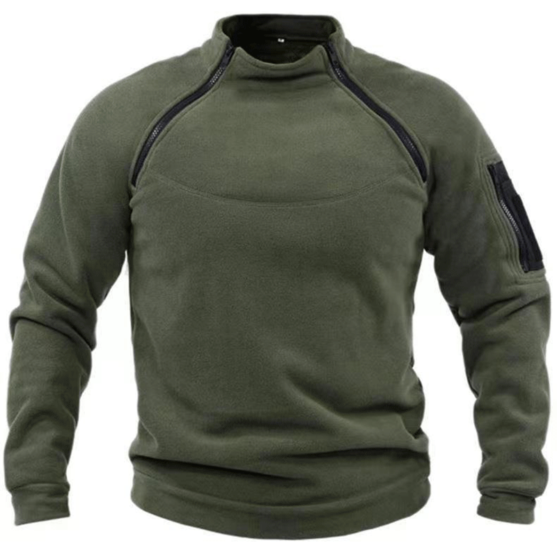 Cross-border foreign trade men's clothing spring and autumn Europe and the United States stand collar men's sweater pullover hand grip polar fleece outdoor warm tactics