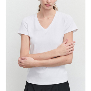 [UI Order] T Wang Jin Store B Defeated Xinjiang Cotton Anti-sewing Solid Color Short Sleeve T-shirt Crewneck Retro Commuter Jacket Women