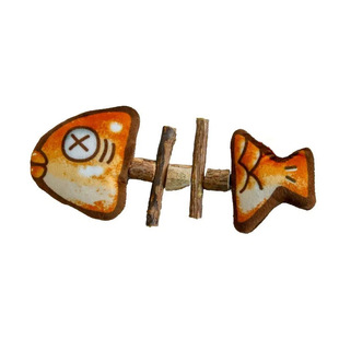 Factory wholesale cat toys cat mint Polygonum wood simulation fish bones teeth grinding stick self-hi stuffy toys