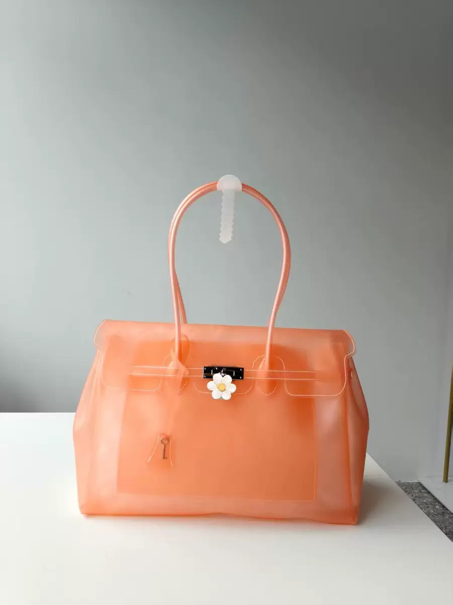 Korean KIIKII style jelly bag, 2026 new TPU transparent Kelly bag, summer women's tote handbag.