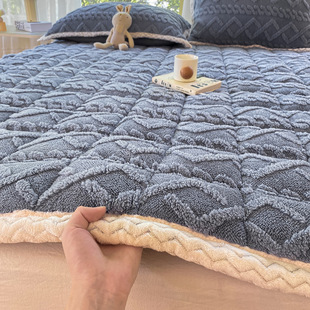 Winter Thickened Milk Velvet Mattress Cushion Class A Tower Velvet Dormitory Single Bed Mattress Household Folding Tatami