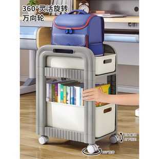 Silent Backpack Storage Rack, Movable Trolley, Book Storage Rack, Household Backpack Storage Rack, Under-Desk Pulley Cabinet