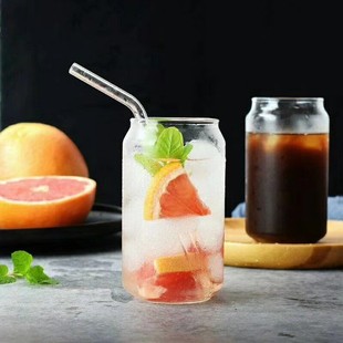 Cans-shaped Coke Cup Borosilicate Glass Juice Cup Beverage Cup Transparent Glass Tea Cup Water Cup