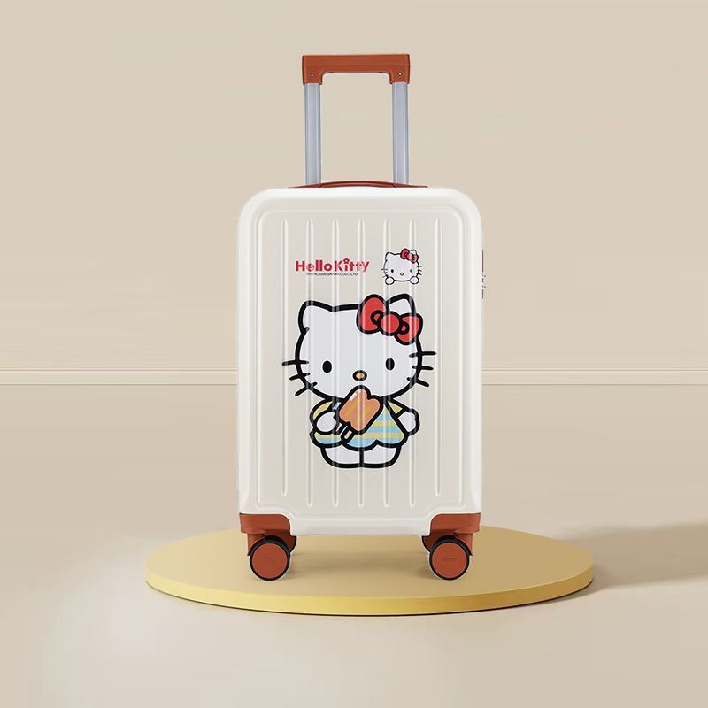 20inch Kt Cat Luggage Children's Trolley Case Student Girls' Travel Suitcase Silent Universal Wheels Cute Password-Protected Carry-On Case