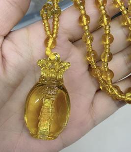 New Glaze Color Crystal Auspicious Ruyi Necklace Guanyin Buddha Pendant Pixiu Color Stone All-match Sweater Chain Jewelry