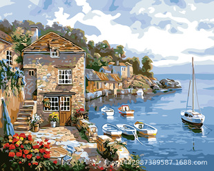 Factory direct diy digital oil painting hand-painted landscape decompression filling decorative painting hanging painting wholesale