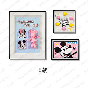 Three-dimensional physical painting boy girl room hanging painting cartoon Mickey Minnie decorative painting children's room creative painting