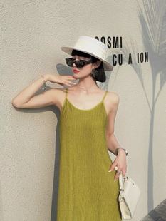 Chiba Slip Skirt Pleated dress Women's 2025 New Summer Thin Shoulder Strap Sleeveless Long Dress Loose Home Nightgown