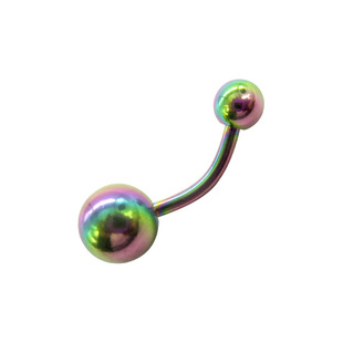Stainless steel curved bar navel buckle simple anti-allergy navel nail simple banana head belly piercing navel ring