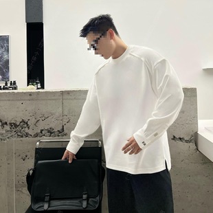 No. 22 Wear [Fashion Week Design] Small Fragrant Buckle Sweater Men's Warm Inner T-shirt Sense Base Shirt