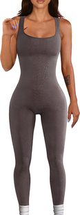 European and American Cross-border 2023 Summer Sexy Women's Yoga Jumpsuit Ribbed Square Collar Sleeveless Sports Jumpsuit Trousers