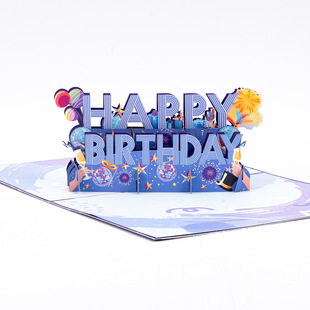 2025 Cross-border New Birthday Greeting Card Stereo Greeting Card Birthday Greeting Language