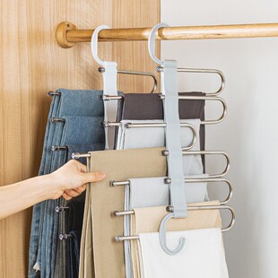 Folding pants rack multi-functional multi-layer hanger household magic seamless pants clip wardrobe storage artifact pants rack wholesale
