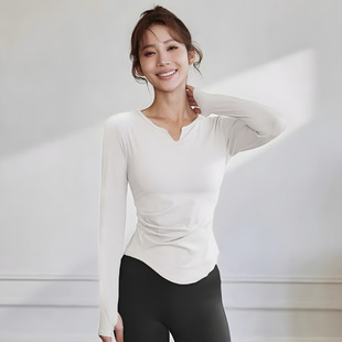 collar fitness suit professional sports pilates training running shirt breathable quick-drying close-fitting slimming yoga suit suit