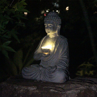 Cross-border Amazon solar outdoor garden lights garden Buddha ornaments creative resin decorations