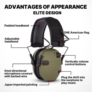 Tactical headset noise reduction sound insulation earmuffs hearing protection tactical headset storage box bluetooth adapter