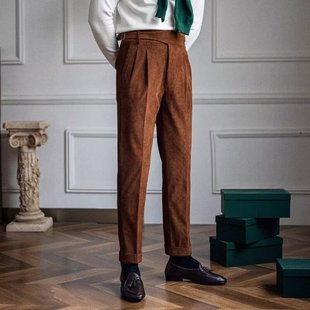 Spring and Autumn New Non-iron Pants Men's Loose Straight Casual Pants All-match Floor-mopping Wide-leg Corduroy Pants