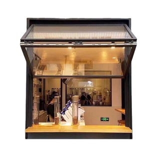 Folding window light luxury French aluminum alloy up and down folding pull window milk tea coffee shop hotel soundproof partition wholesale