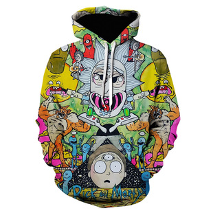 New European and American anime Rick and Morty 3D digital printed hoodie