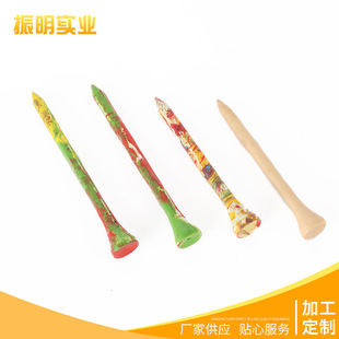 Colorful Color Wood Nail Ball Nail Seat Golf Training Accessories Water Transfer Printing PP Material Surface Decoration Printing