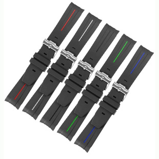 Rubber Watch Strap for Rolex GTM Diving Green Water Ghost Seiko Emperor Arc Silicone Strap 20 21mm
