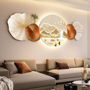 New Cream Style Living Room Bedside LED Luminous Decorative Painting Mural Stone to Run Sandstone Advanced Sense Wall Hanging Painting