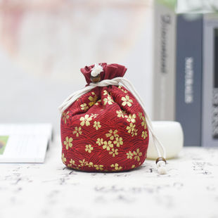 Tasting Cup Storage Bag Chinese Style Vintage Thickened Double-Layer Single Cup Cloth Bag Built Light Bundle Pocket Cup for Travel
