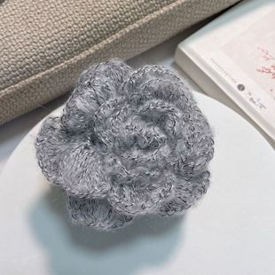 Autumn and Winter New Wool Three-dimensional Flower Hairpin Elegant Fashion Girl Grab Haircord Side Clip Boutique Hair Accessories