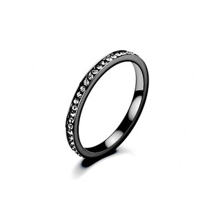 Korean version of titanium steel explosions 2mm titanium steel diamond can't quit color women's diamond senior sense fashion couple ring