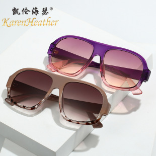 2025 Europe and the United States cross-border trend street sunglasses fashion toad personality ins style simple flat mirror 5676