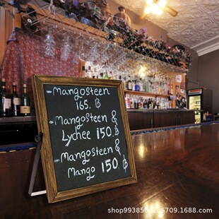 Cross-border Wooden Old Burning Blackboard Publicity Frame Hotel Advertising Board Cafe Restaurant Promotional Message Support Board