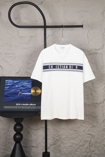 Джиа. Верная версия. 25SS новая хит продаж модная брендовая свободная футболка с круглым вырезом универсальная модная повседневная футболка с короткими рукавами DO для дома
