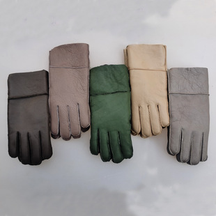Leather Gloves for Men and Women Autumn and Winter Warm Motorcycle Riding Cold-proof Leather Gloves