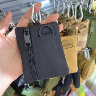 Trendy Outdoor Tactical Multifunctional Canvas Neck Pouch Earphone Bag Bank Card Coin Pouch for Elderly Change