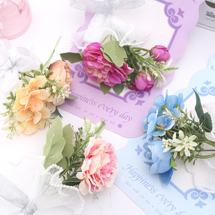 Children's handmade DIY bouquet greeting card high color value simulation portable bouquet holiday creative gift blessing greeting card