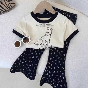 Girls' suit Vest Sling Two-Piece Summer 2024 New Summer Children's Girls' Baby's Western Style Children's Clothes