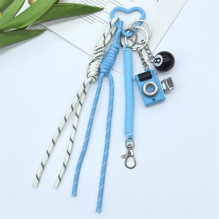 European and American Ins Niche Cross-Border Miu Billiards Camera Braided Rope Keychain Bag Accessories Pendant Pendant Wholesale
