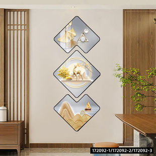 New Chinoiserie Entrance Decorative Painting Vertical Version Warm Home Corridor Hanging Painting Entrance Door Painting Living Room Aisle Decorative Mural