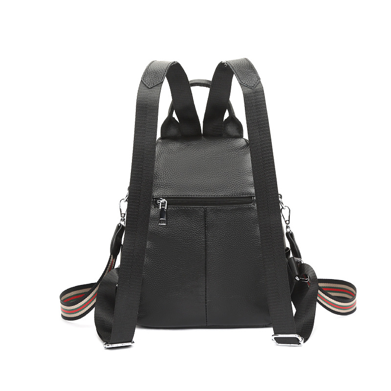 2025 New Genuine Leather Women's Backpack Korean Version High-End Boutique First Layer Cowhide Student School Bag Fashionable and Easiest for Match Women's Bag