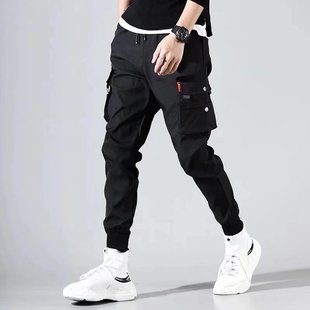 Foot Bundled Overalls Men's Trendy Brand Spring and Autumn 2024 Straight Loose Foot Pants Men's Trendy Casual Pants