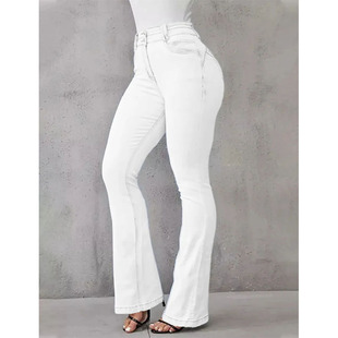 2023 new foreign trade cross-border ebay Amazon wish European and American women's hip high waist slim flared jeans