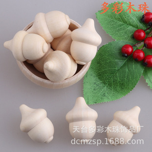 60mmdiy Painted Wooden Bowl Children's Solid Wood Plays Kitchen Tableware Small Wooden Bowl Toys Wooden Crafts