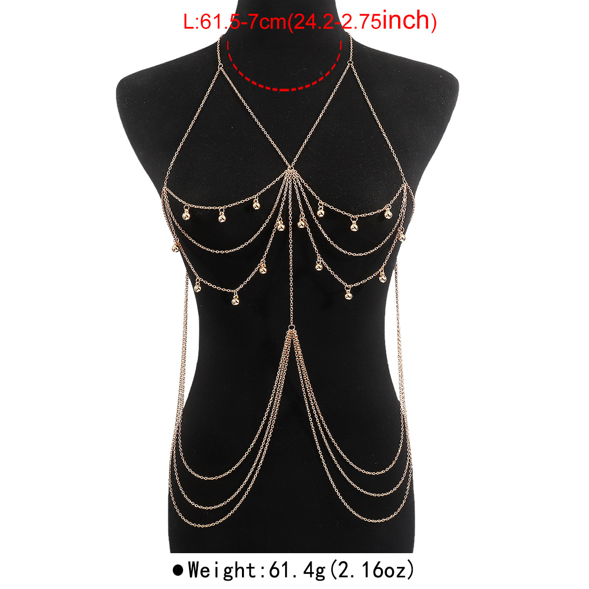 C0709 Sexy Water Drop Diamond-Encrusted Cross Chain Body Chain, Fashionable and Simple Design, Imitation Pearl Chain Waist Chain for Women