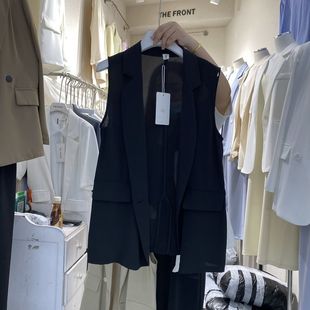 chubby girl extra large size 300kg lapel sleeveless button suit women's summer loose thin suit vest coat