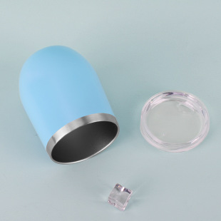 EUropean and American Hot Selling 12oz Eggshell CUp 304 Stainless Steel DoUble-layer Thermos CUp Spray Plastic Egg U-shaped CUp Beer CUp