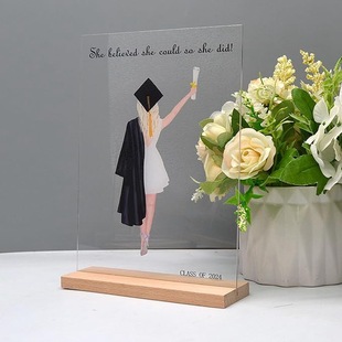 Cross-Border Acrylic Commemorative Ornaments, Creative Transparent Acrylic Desktop Poster Ornaments, Personalized Custom Decorative Gifts