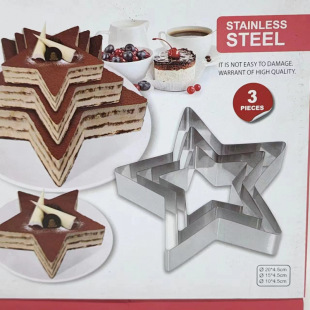 Thickened Stainless Steel Mousse Ring 4 Inches 6 Inches 8 Pieces Three-Piece Set Tiramisu Cake Mousse Baking Tools