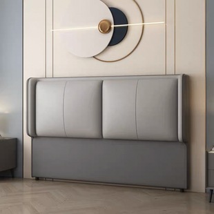 2023 new headboard soft bag simple modern solid wood technology cloth backrest leather floor ultra-thin bedside single buy